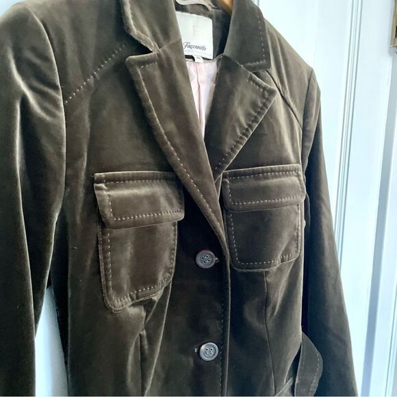Faconnable Brown Velvet Blazer with Belt - Picture 6 of 9